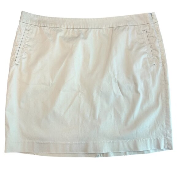 LL Bean Skirt Women's Size 20 Beige/Khaki Favorite Fit Side Zip‎ Plus Size - Picture 1 of 7